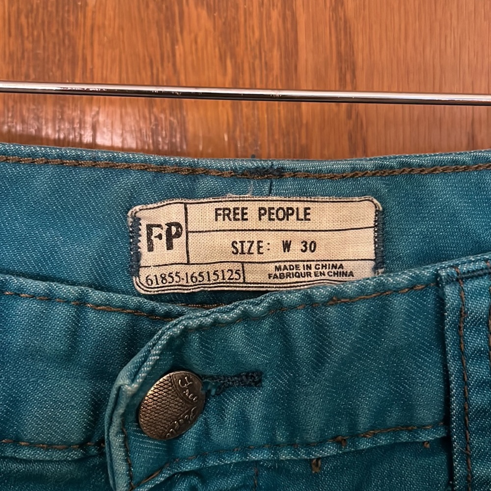 Free People Blue Green Skinny Jeans